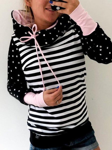 Vintage Striped Polka Dots Paneled Hoodie Color-Block Long Sleeve Plus Size Casual Sweatshirts, Black-pink, Hoodies & Sweatshirts
Vintage Striped Polka Dots Paneled Hoodie Color-Block Long Sleeve Plus Size Casual Sweatshirts, Black-pink, Hoodies & Sweatshirts