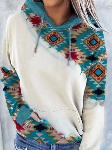 Long Sleeve Printed Casual Sweatshirts, Green, Hoodies & Sweatshirts