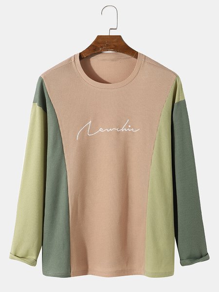 Mens Patchwork Character Embroidery Knitted Drop Shoulder Long Sleeve T-Shirt, Multicolor, Men's shirts
Mens Patchwork Character Embroidery Knitted Drop Shoulder Long Sleeve T-Shirt, Multicolor, Men's shirts