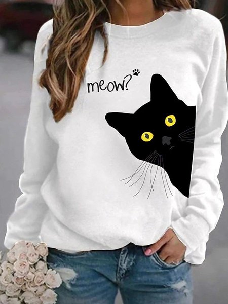 Animal Cat Printed Long Sleeve Crew Neck Casual Sweatshirt, White, Sweatshirts & Hoodies
Animal Cat Printed Long Sleeve Crew Neck Casual Sweatshirt, White, Sweatshirts & Hoodies
