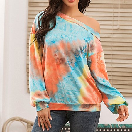 Ombre/Tie-Dye Long Sleeve Casual Sweatshirt, Multicolors, Hoodies & Sweatshirts