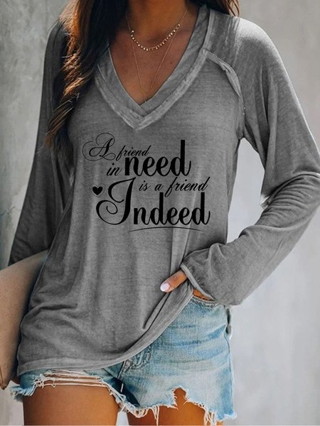 A Friend In Need Is a Friend Indeed Women's Long Sleeve Printed Shirts & Tops, Gray, Hoodies&Sweatshirts
A Friend In Need Is a Friend Indeed Women's Long Sleeve Printed Shirts & Tops, Gray, Hoodies&Sweatshirts