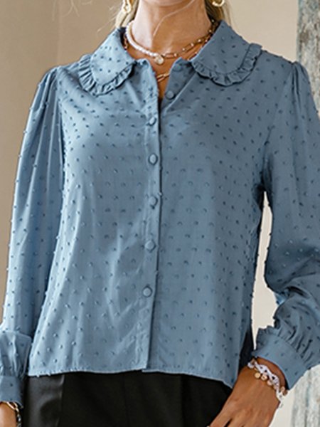 New loose top casual wave dot jacquard Long Sleeve Shirt, Blue, Shirts & Blouses
New loose top casual wave dot jacquard Long Sleeve Shirt, Blue, Shirts & Blouses