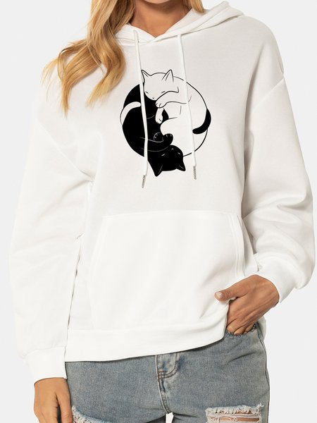 Funny Black And White Cat Ladies Hooded Long-sleeved Sweater, Hoodies
Funny Black And White Cat Ladies Hooded Long-sleeved Sweater, Hoodies