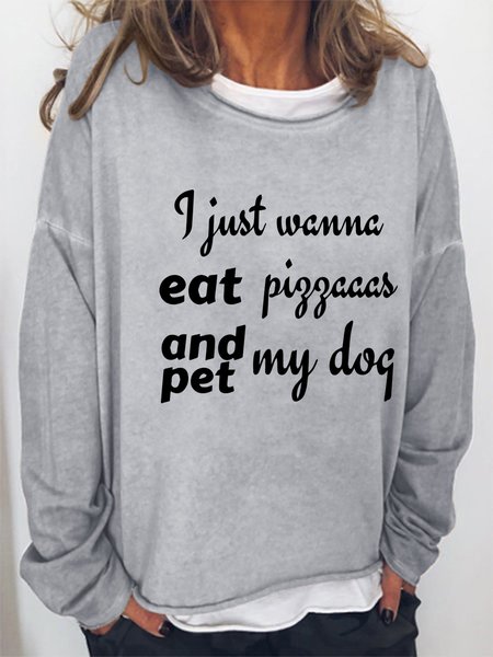 I Just Wanna Eat Pigaaas And Pet My Dog Casual Long Sleeve Crew Neck Sweatshirt, Light gray, Hoodies&Sweatshirts
I Just Wanna Eat Pigaaas And Pet My Dog Casual Long Sleeve Crew Neck Sweatshirt, Light gray, Hoodies&Sweatshirts