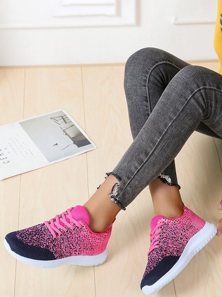 Casual Simple Hollow Sneakers, Light pink, Athletic & Casual Shoes