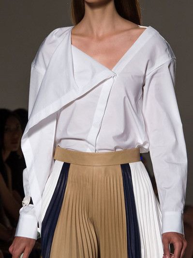 Maniche Lunghe Casuale Top, Bianco, Blouses & Shirts