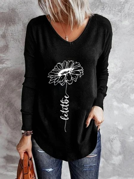 Casuale Maniche Lunghe Scollo a V taglia grande Stampato Top T-shirts, Nero, Blouses & Shirts
Casuale Maniche Lunghe Scollo a V taglia grande Stampato Top T-shirts, Nero, Blouses & Shirts