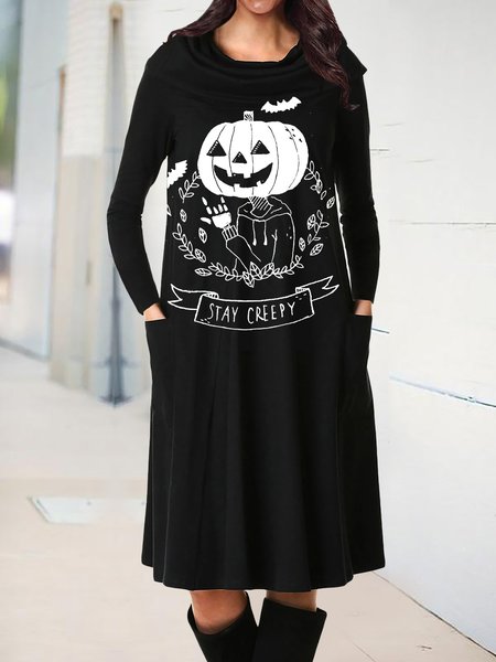 Halloween Printed Hooded long Sleeve Holiday Casual Midi Dresses, Black, Casual Dresses
Halloween Printed Hooded long Sleeve Holiday Casual Midi Dresses, Black, Casual Dresses