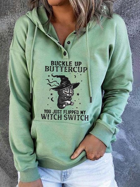 Women Halloween Hoodie Cat Letter Print Button Hoodie, Light_green, Hoodies & Sweatshirts
Women Halloween Hoodie Cat Letter Print Button Hoodie, Light_green, Hoodies & Sweatshirts
