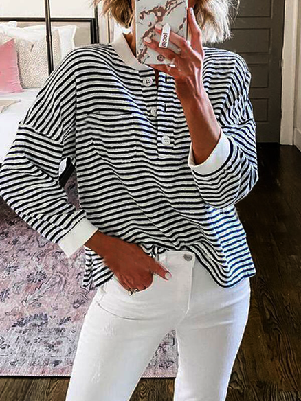 Off Shoulder Cotton Blends Shirts & Tops, As picture, Blouses & Shirts