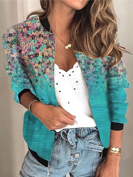 Vintage Stampata Floreale Cerniera Maniche Lunghe taglia grande Casuale Giacche, Blu, Outerwear
Vintage Stampata Floreale Cerniera Maniche Lunghe taglia grande Casuale Giacche, Blu, Outerwear
