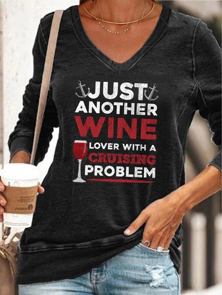Casual and simple funny text printed V-neck long-sleeved cotton blend sweatshirt, Black, Hoodies&Sweatshirts
Casual and simple funny text printed V-neck long-sleeved cotton blend sweatshirt, Black, Hoodies&Sweatshirts