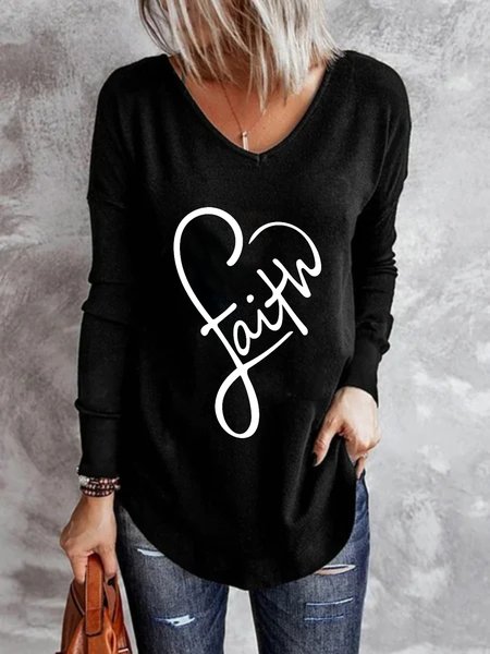 Casuale Maniche Lunghe Scollo a V taglia grande Stampato Top T-shirts, Nero, Blouses & Shirts
Casuale Maniche Lunghe Scollo a V taglia grande Stampato Top T-shirts, Nero, Blouses & Shirts