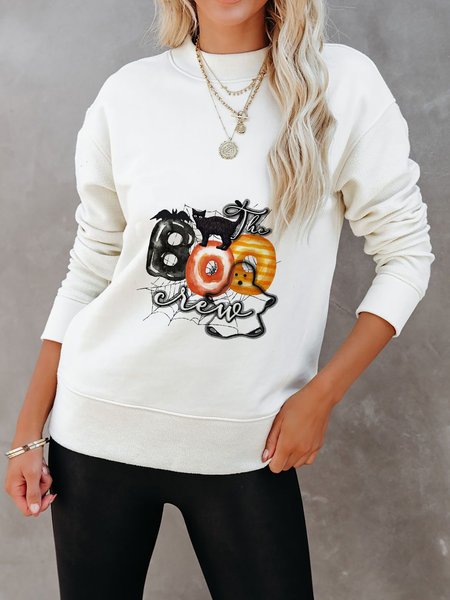 Halloween Print Round Neck Long Sleeve Casual Sweatshirt, White, Sweatshirts & Hoodies
Halloween Print Round Neck Long Sleeve Casual Sweatshirt, White, Sweatshirts & Hoodies