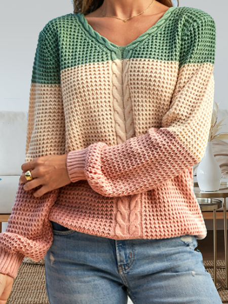 V-Neck long sleeve twisted stripe Vintage warm sweater, As picture, Sweaters
V-Neck long sleeve twisted stripe Vintage warm sweater, As picture, Sweaters