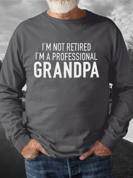 Funny text print round neck long-sleeved cotton-blend sweatshirt, Gray, Hoodies&Sweatshirts
Funny text print round neck long-sleeved cotton-blend sweatshirt, Gray, Hoodies&Sweatshirts