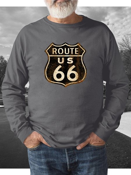 Route 66 Casual Men's Sweatshirt, Gray, Hoodies&Sweatshirts
