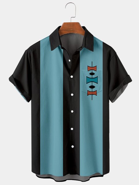 Basics Short Sleeve Shirts, Black, Men's basic shirt