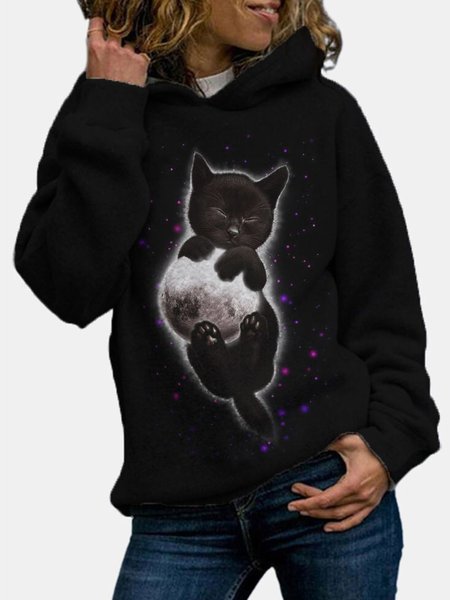 Casual Hoodie Long Sleeve Sweatshirt, As picture, Hoodies & Sweatshirts