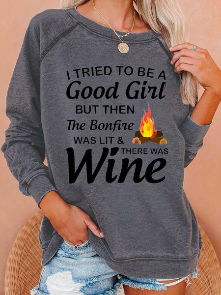 I Tried To Be A Good Girl Women's Sweatshirt, Gray, Hoodies&Sweatshirts