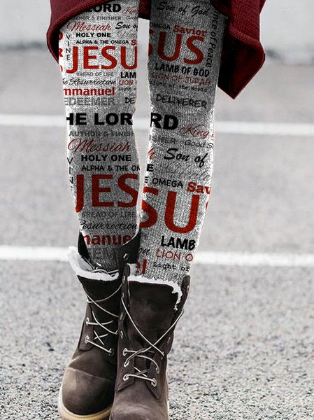 Cotton Leggings, Gray, Leggings