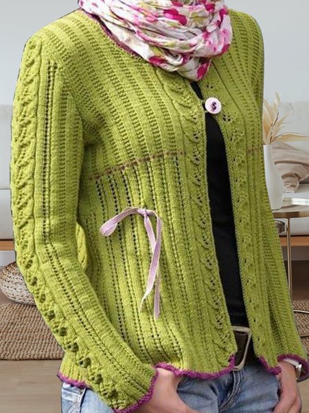 Vintage twist flower pick hole round neck long sleeve wool jacket cardigan, Aqua, Cardigans
Vintage twist flower pick hole round neck long sleeve wool jacket cardigan, Aqua, Cardigans