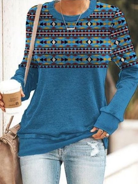 Blue Geometric Printed Casual Vintage West Styles/Cows Sweatshirt, Hoodies & Sweatshirts
Blue Geometric Printed Casual Vintage West Styles/Cows Sweatshirt, Hoodies & Sweatshirts