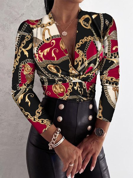 Vintage Statement Geometrico Stampato Maniche Lunghe Scollo a V taglia grande Top, Multicolore, Blouses & Shirts
Vintage Statement Geometrico Stampato Maniche Lunghe Scollo a V taglia grande Top, Multicolore, Blouses & Shirts