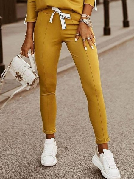 Yellow Sexy Solid Pants, Pants
Yellow Sexy Solid Pants, Pants