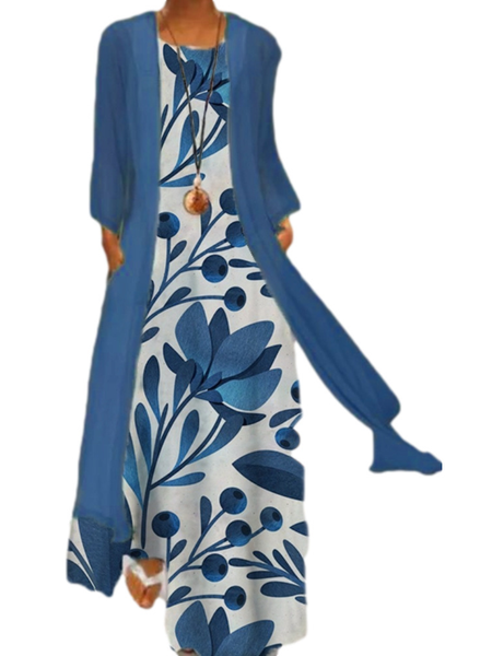 Casual Suits, Blue, Maxi Dresses