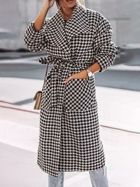 Long Sleeve Simple Casual Outerwear, Black, Coats