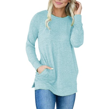 Cotton Blends Shirts & Tops, Sky blue, Tops