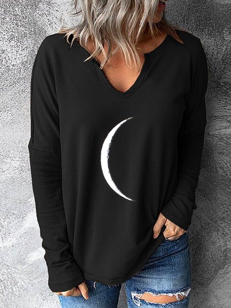 Cotone Top, Nero, T-Shirts