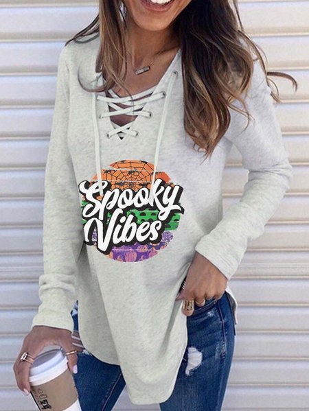 Halloween spooky season Letter Pattern Casual Shirts & Tops, Gray, Tees & T-shirts
Halloween spooky season Letter Pattern Casual Shirts & Tops, Gray, Tees & T-shirts