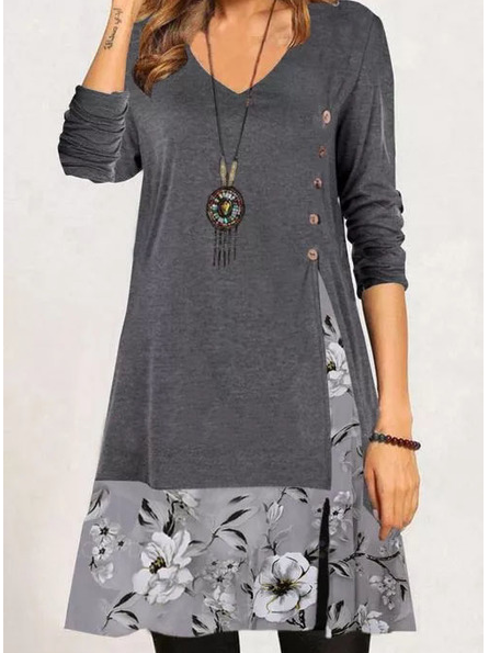 Casual Dresses, Gray, Midi Dresses