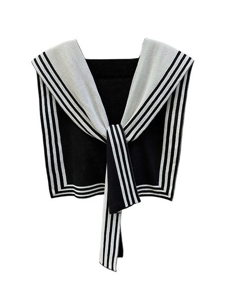 Casual Simple Striped Knitted Scarf, As picture, Women Scarves & Shawls