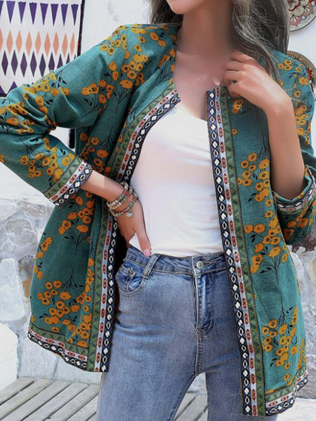 Long sleeve round neck plant flower Vintage printed cardigan coat, Green, Coats
Long sleeve round neck plant flower Vintage printed cardigan coat, Green, Coats