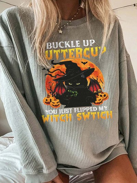 Halloween Cat Animal Letter Regular Fit Sweatshirt, Gray, Sweatshirts & Hoodies
Halloween Cat Animal Letter Regular Fit Sweatshirt, Gray, Sweatshirts & Hoodies