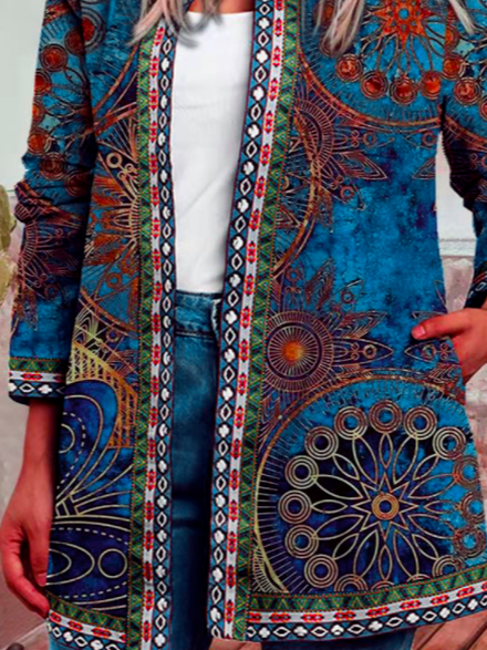 Ethnic Outerwear, Blue, Outerwear 
Ethnic Outerwear, Blue, Outerwear