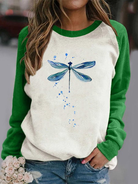 Animale Girocollo Cotone Top, Verde, T-Shirts