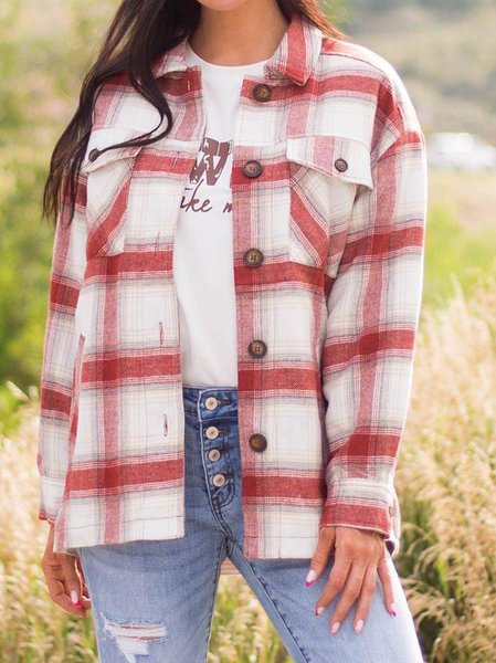 Geometric Outerwear, Red, Outerwear