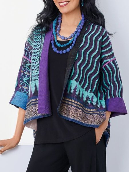 Vintage Color-block Geometric Striped Printed Long Sleeves Plus Size Casual Jackets, Multicolor, Outerwear
Vintage Color-block Geometric Striped Printed Long Sleeves Plus Size Casual Jackets, Multicolor, Outerwear