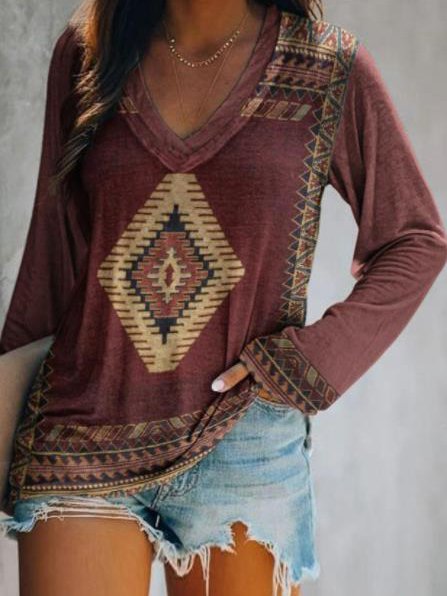 West Styles/Cows Geometric Shirts & Tops, Deep red, T-Shirts