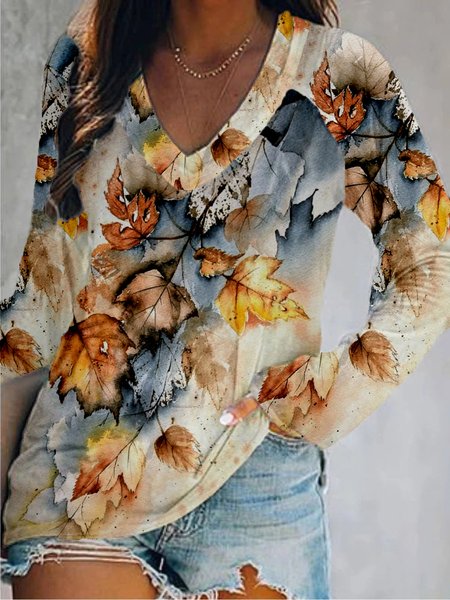 Casual Long Sleeve V Neck Plus Size Printed Tops T-shirts, Multicolor, Hoodies & Sweatshirts
Casual Long Sleeve V Neck Plus Size Printed Tops T-shirts, Multicolor, Hoodies & Sweatshirts