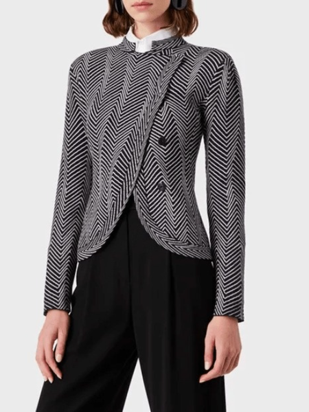 Fall Stand Collar Lady Geometric Stand Collar Mid-weight Elegant Lady Outerwear, Deep gray, Blazers
Fall Stand Collar Lady Geometric Stand Collar Mid-weight Elegant Lady Outerwear, Deep gray, Blazers