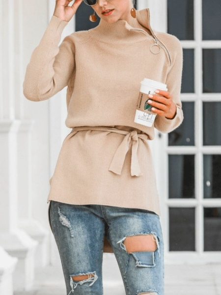 Fall Simple Regular Fit Stand Collar Mid-weight High Stretch Sweater, Khaki, Pullovers
Fall Simple Regular Fit Stand Collar Mid-weight High Stretch Sweater, Khaki, Pullovers