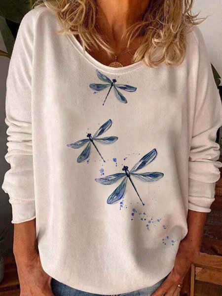 Crew Neck Off Shoulder Cotton Loosen Shirts & Tops, White, T-Shirts