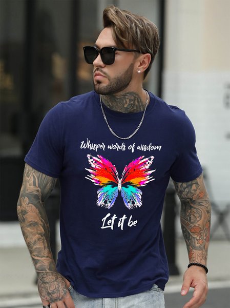 Whisper Words Of Wisdom Let It Be Colorful Butterfly Fun Men's T-shirt, Deep blue, T-shirts
Whisper Words Of Wisdom Let It Be Colorful Butterfly Fun Men's T-shirt, Deep blue, T-shirts