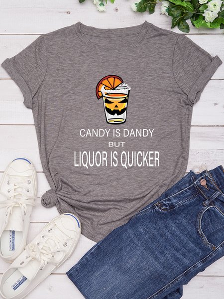 Candy Is Dandy Liquor Is Quicker Halloween Regular Fit Casual T-shirt, Light gray, T-shirts
Candy Is Dandy Liquor Is Quicker Halloween Regular Fit Casual T-shirt, Light gray, T-shirts